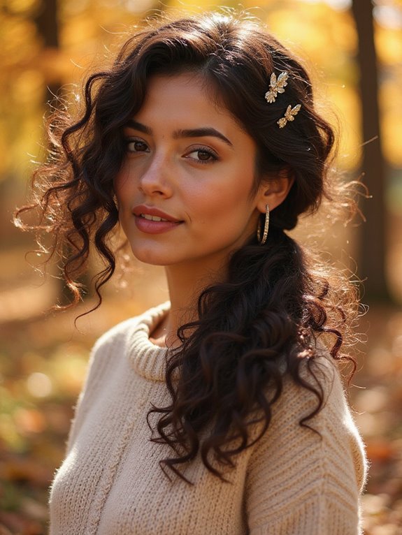 curly playful side ponytail