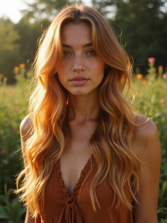 dark copper golden blonde fusion