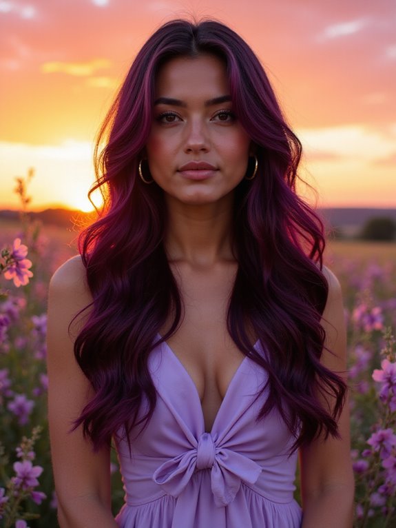 rich plum hair styling