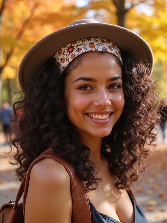 defined curls with headband