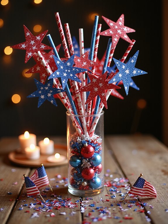 diy festive firework centerpieces