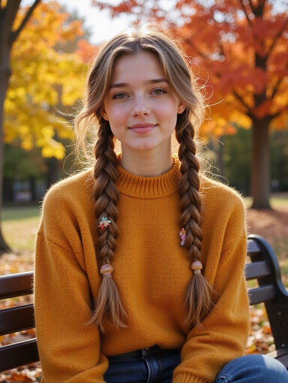 double braided pigtail hairstyle