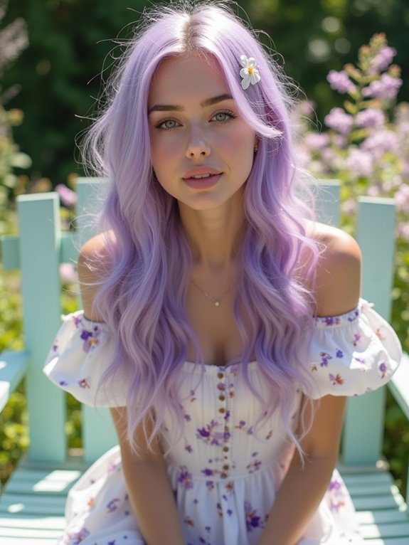 dreamy pastel lavender hair