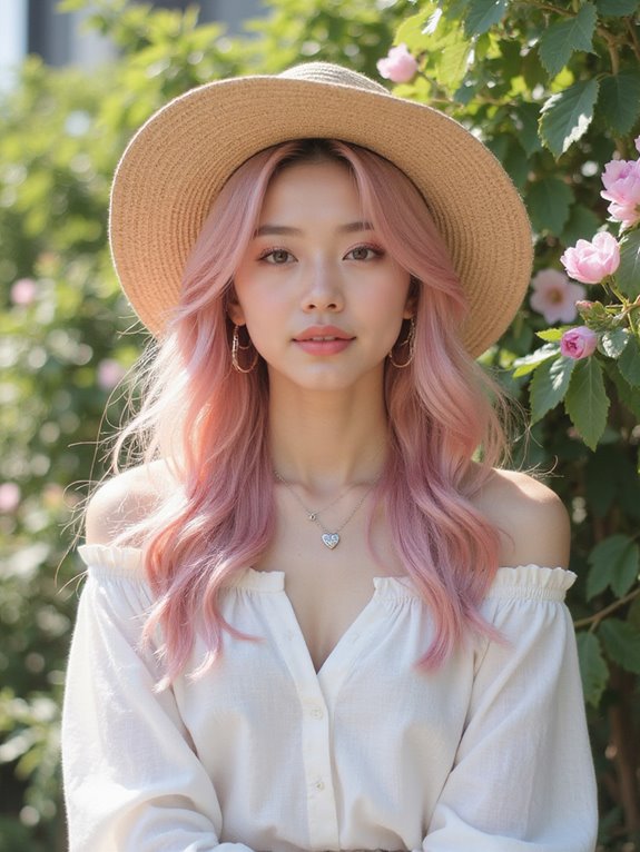 dreamy pastel pink hair