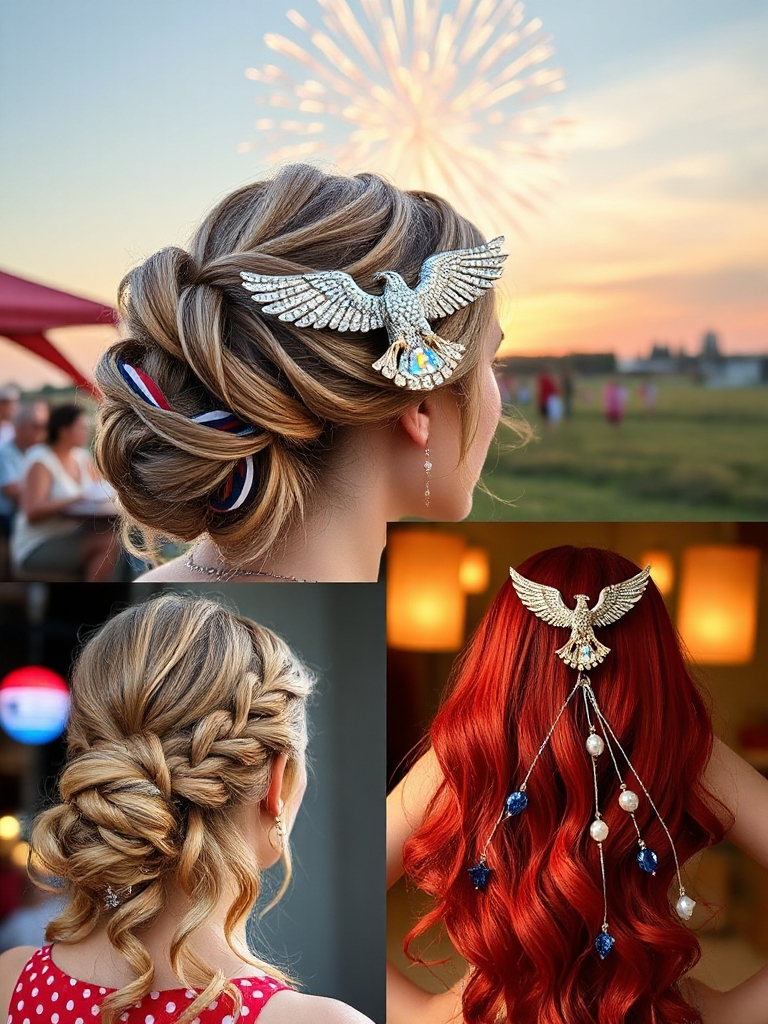 eagle emblem patriotic hair accessory