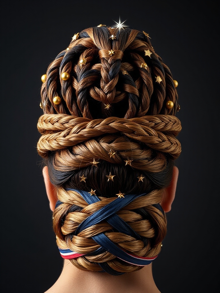 eagle inspired patriotic hairstyle