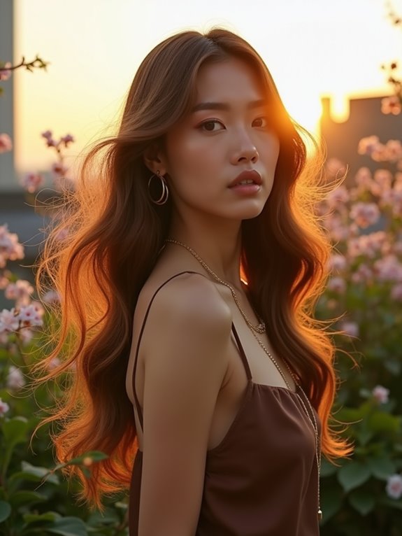 earthy umber balayage beauty