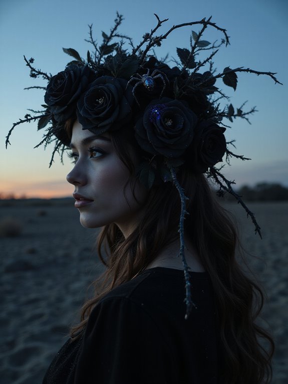 eerie floral headpiece elegance