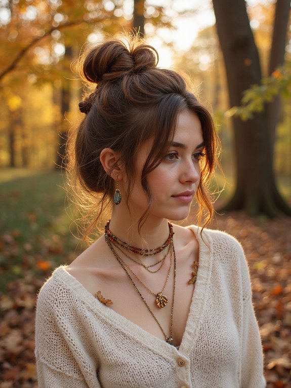 effortless boho chic messy bun