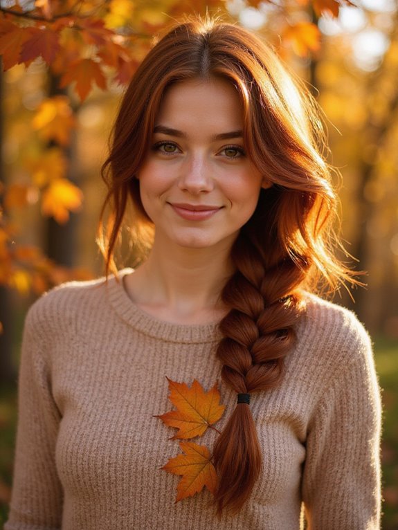 effortless deep auburn braid