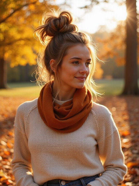 easygoing fall messy bun