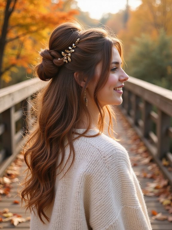 effortless half up bun styling