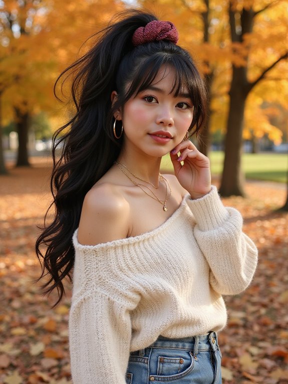 effortless messy high ponytail