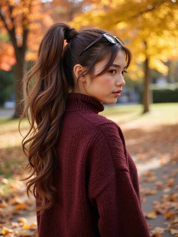 effortless textured ponytail style