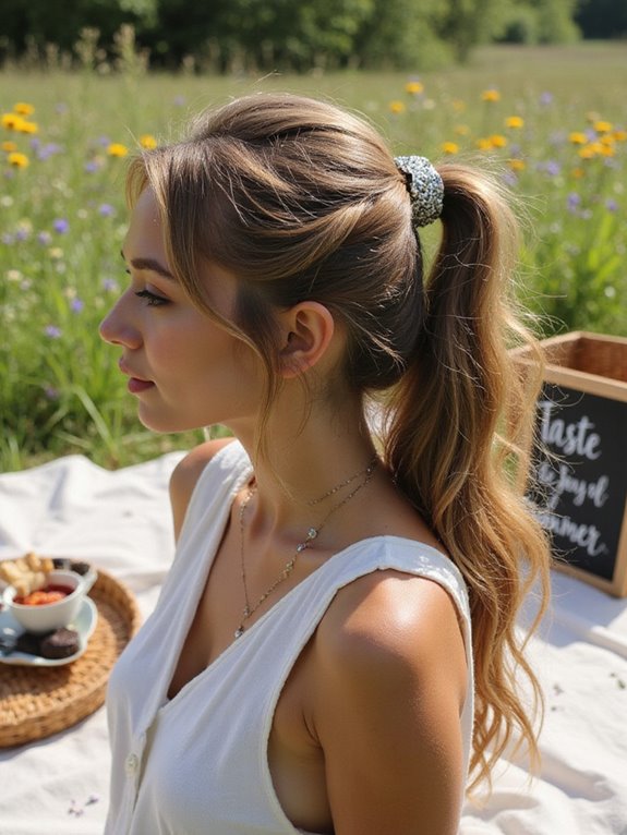 effortlessly chic half up ponytail