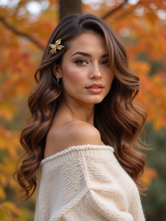 effortlessly glamorous side swept curls