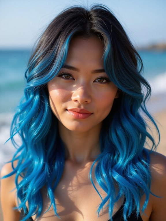 electric blue hair highlights