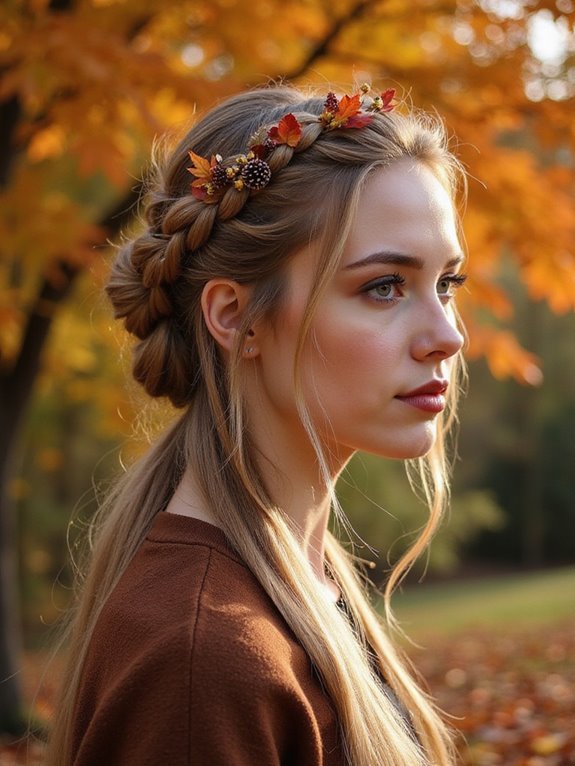 elegant autumn pinned braids