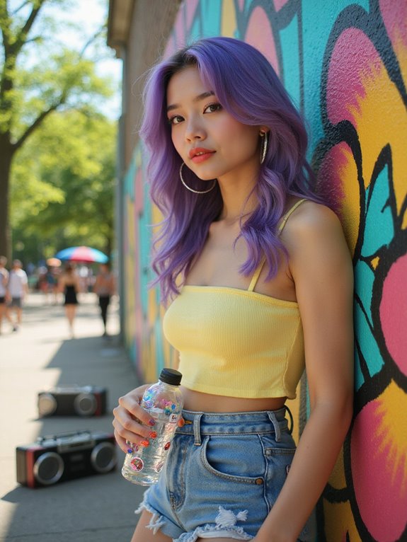 elegant deep purple hairstyles