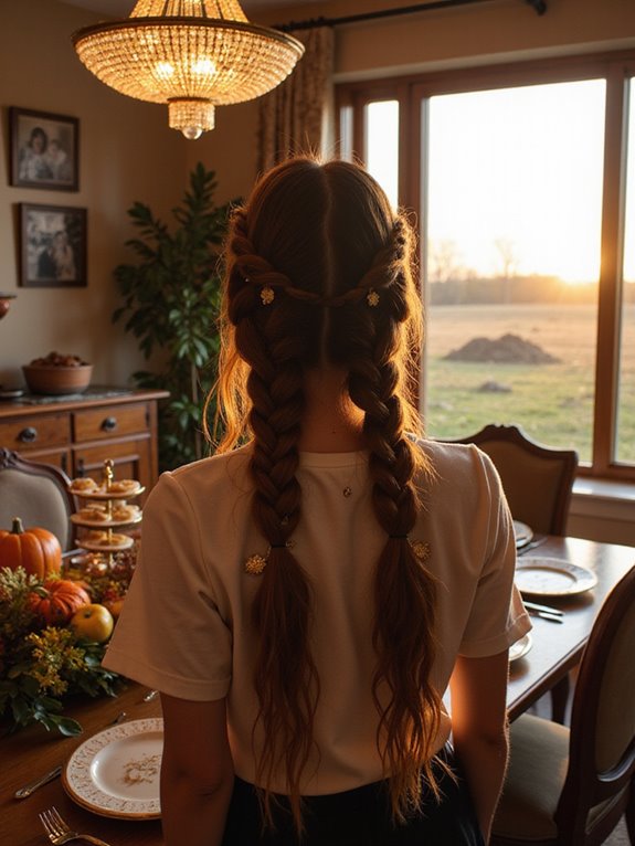 elegant double french braids