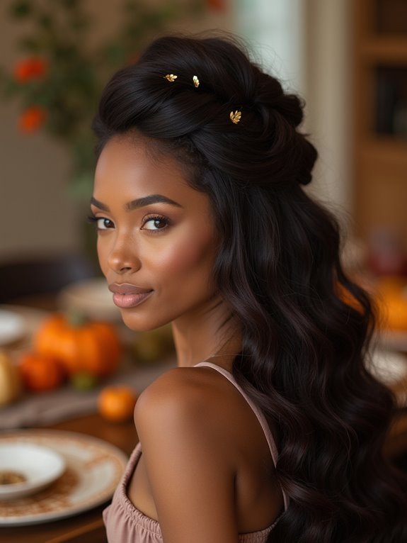 elegant half up hairstyle