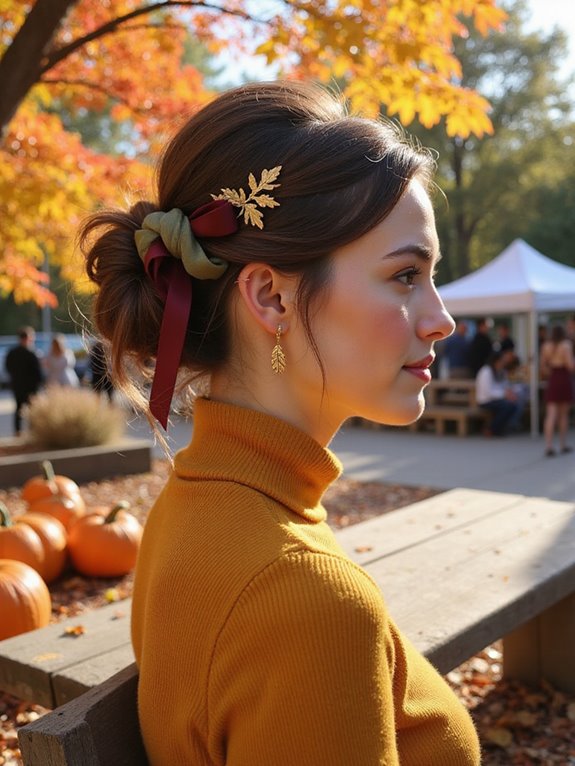 elegant low bun ribbons