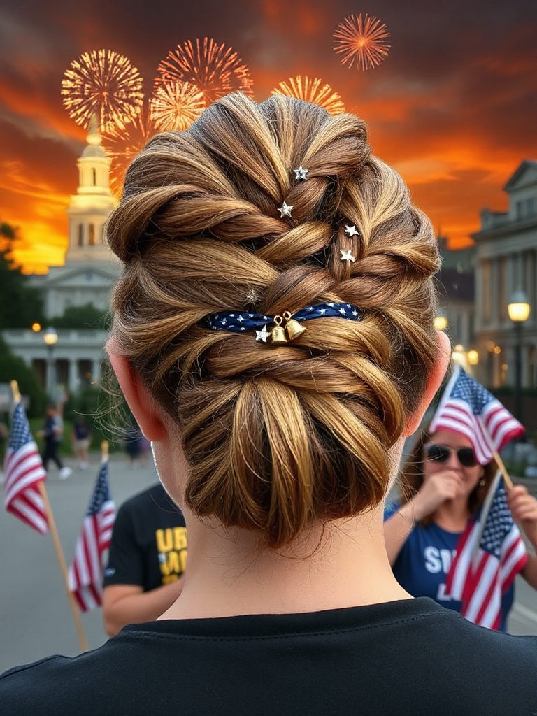elegant patriotic summer hairstyle