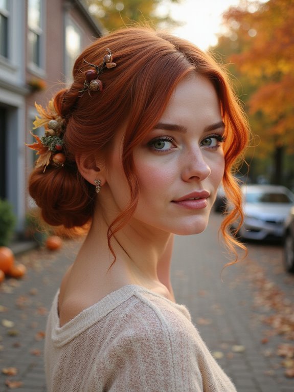 elegant red hair chignon