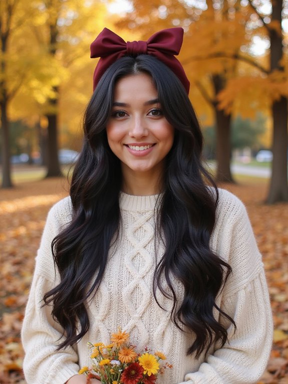 elegant ribbon tied up hairstyle