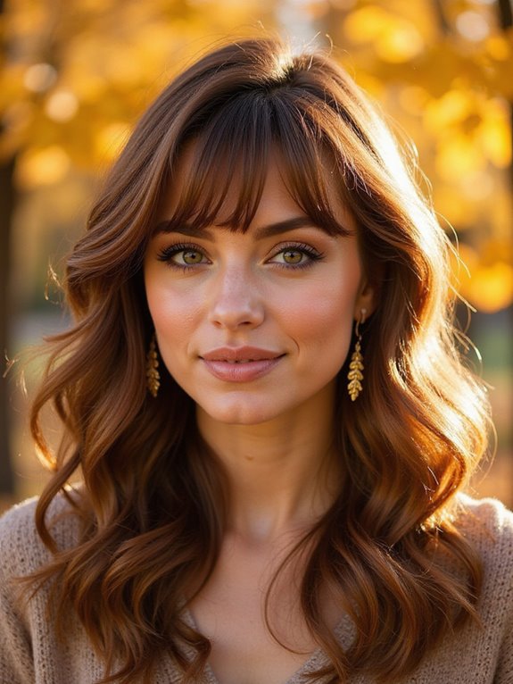 elegant side swept curled bangs