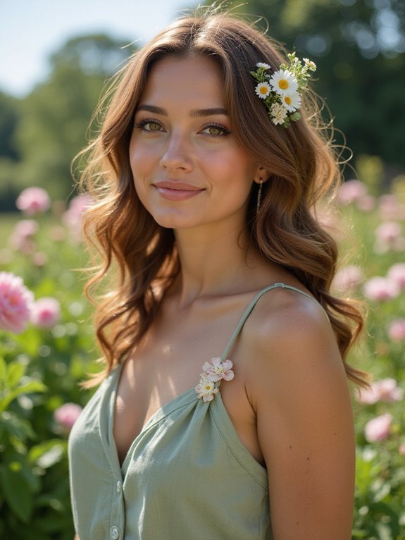 elegant side swept curls