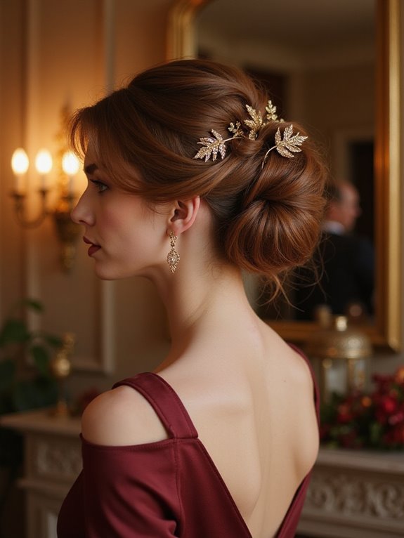 elegant side swept updo