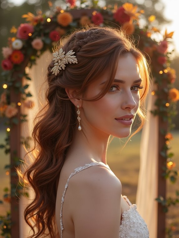 elegant side swept wedding hairstyle