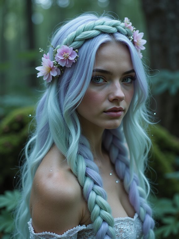 enchanted pastel glitter braids