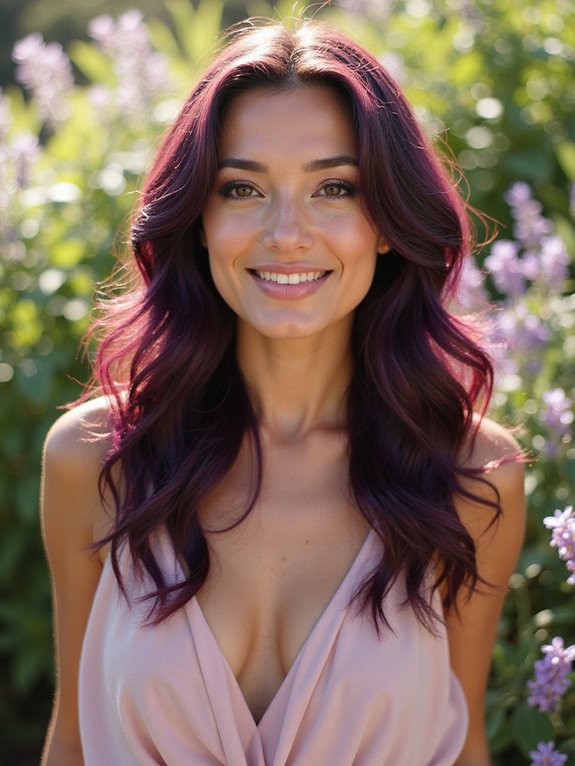 enchanting deep plum hair