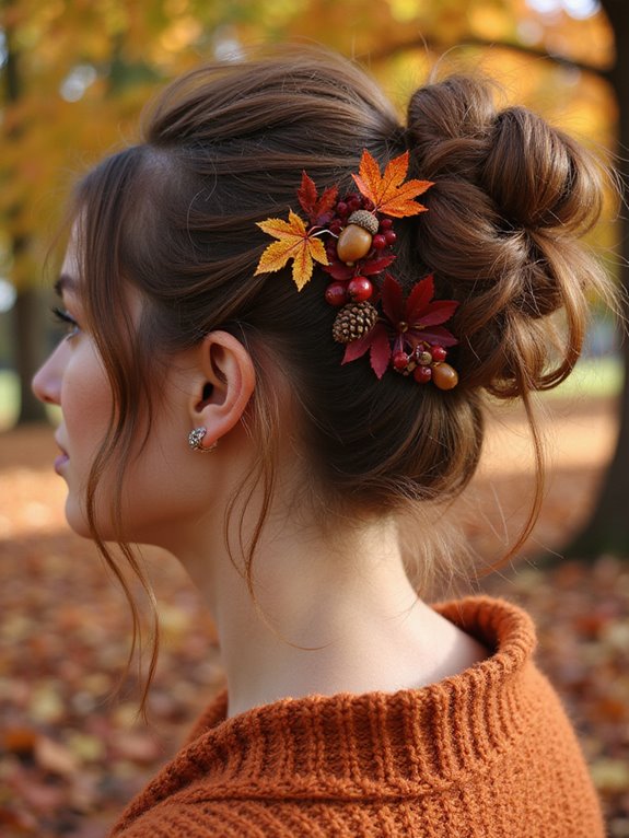 fall accessories for messy bun