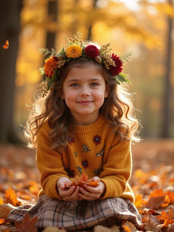 fall floral crown creation