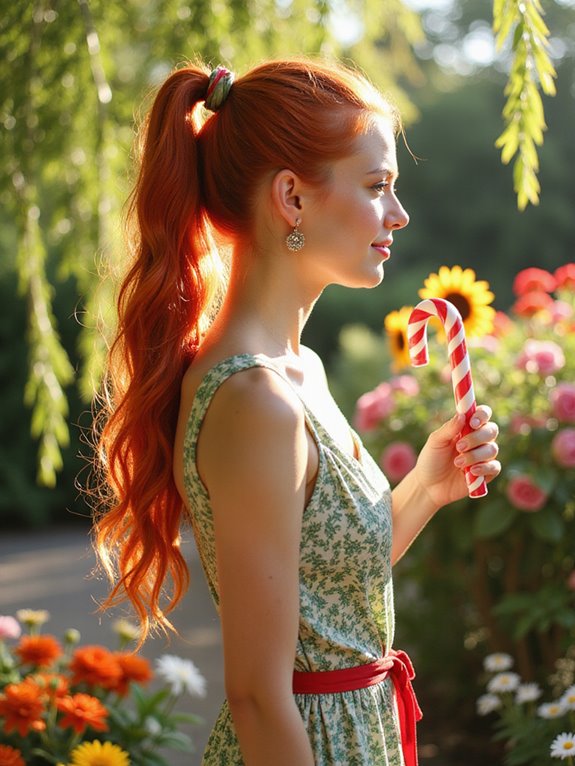festive candy cane ponytail