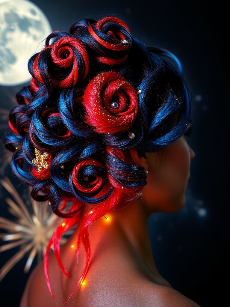 festive firework inspired curls