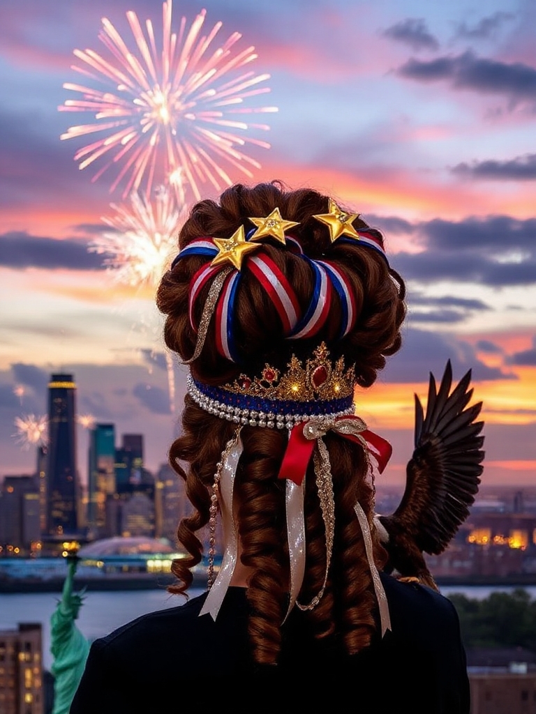 festive high puff hairstyle