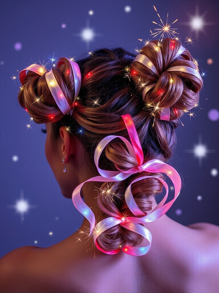 festive patriotic hairstyle creation