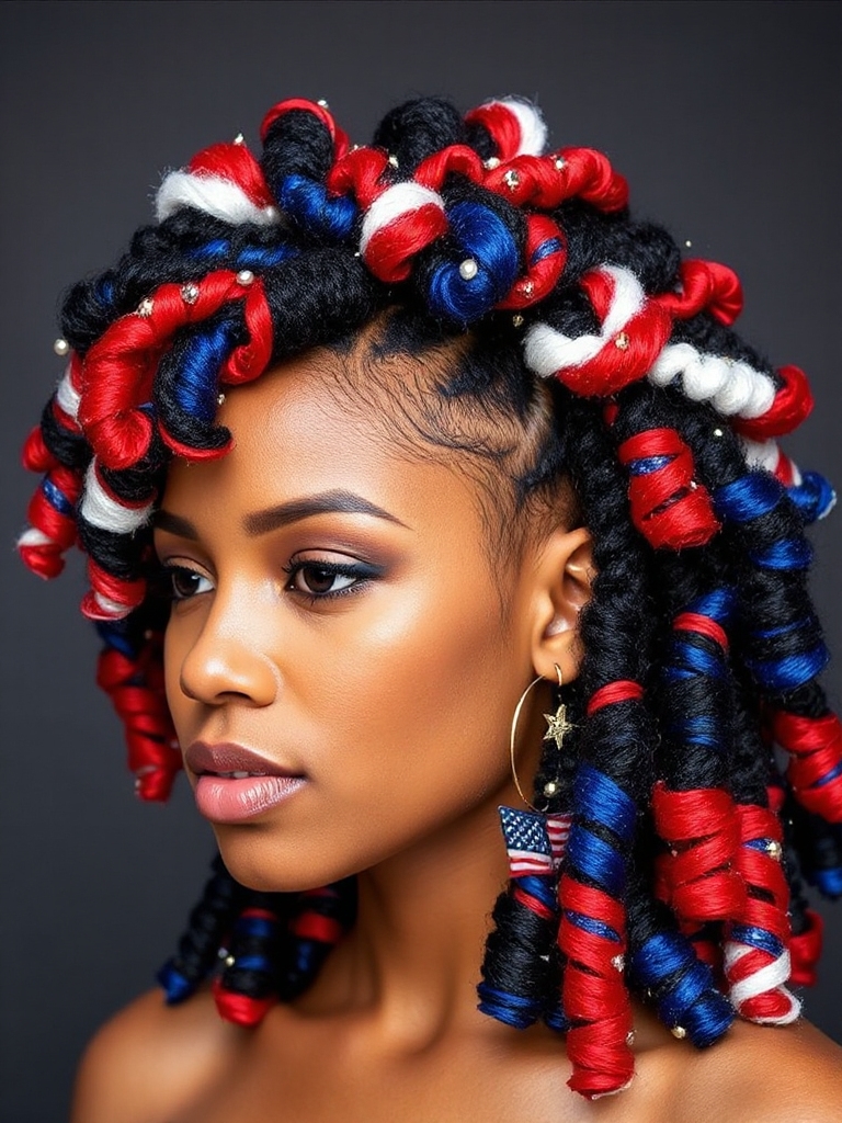 festive patriotic twist out hairstyle
