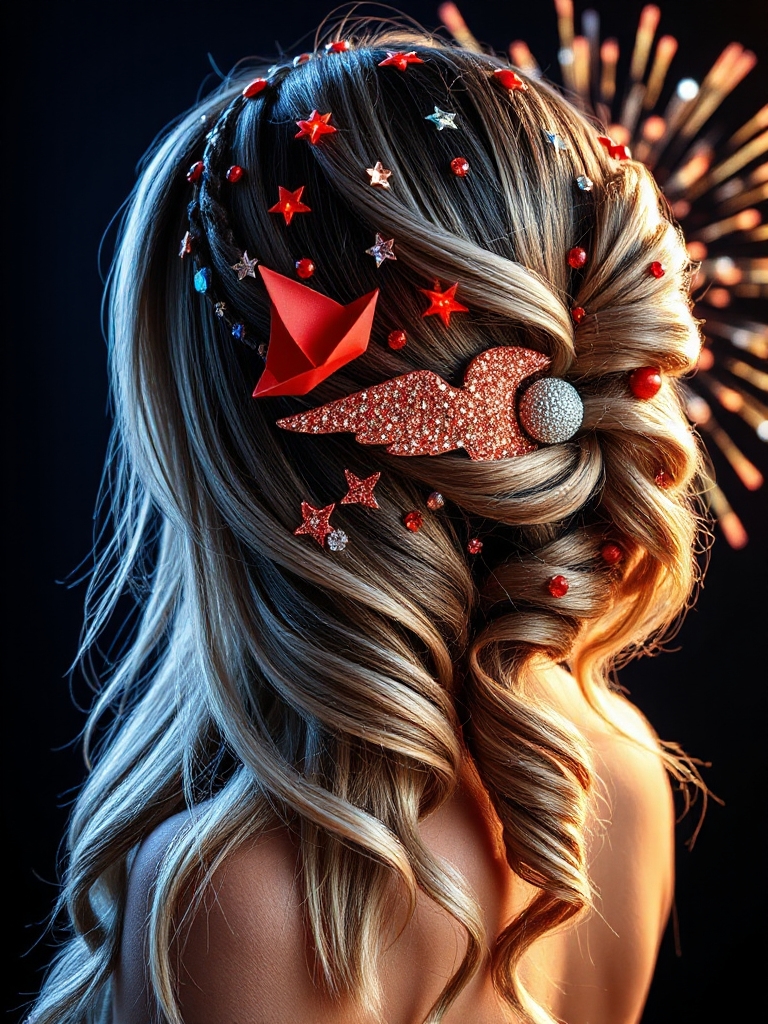 festive side swept hairstyle