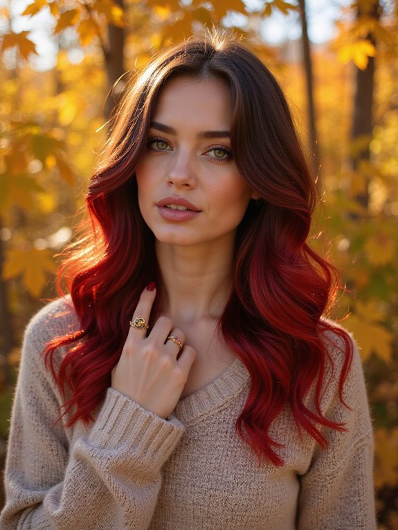 fiery red ombre hairstyle