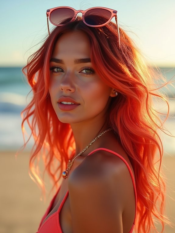 fiery red ombre transformation