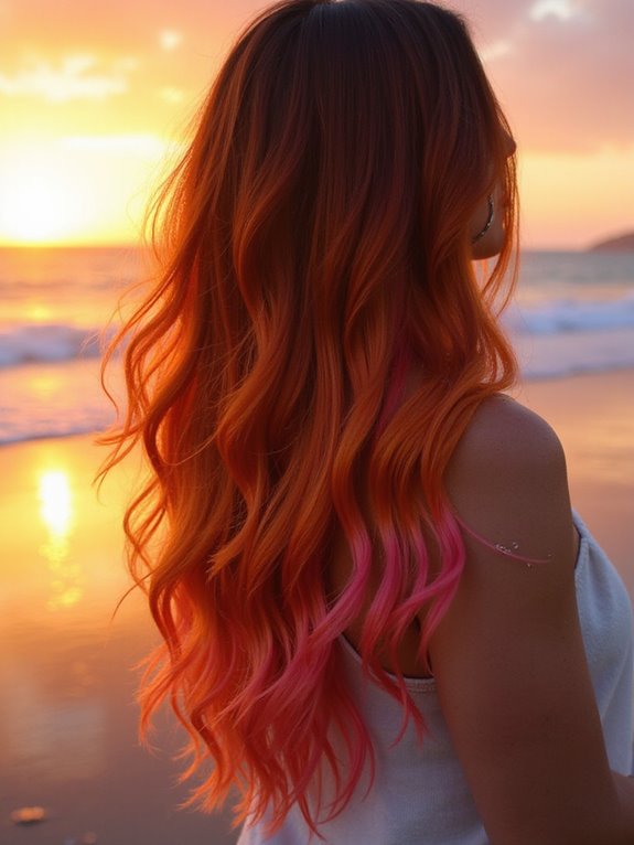 fiery sunset hair transformation