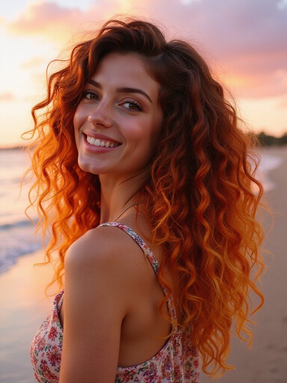 fiery sunset ombre technique