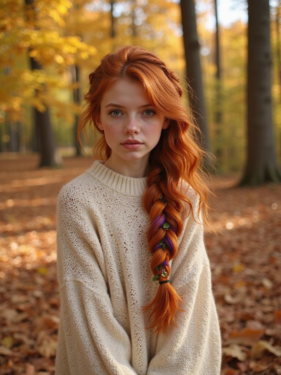 fishtail braid with colors