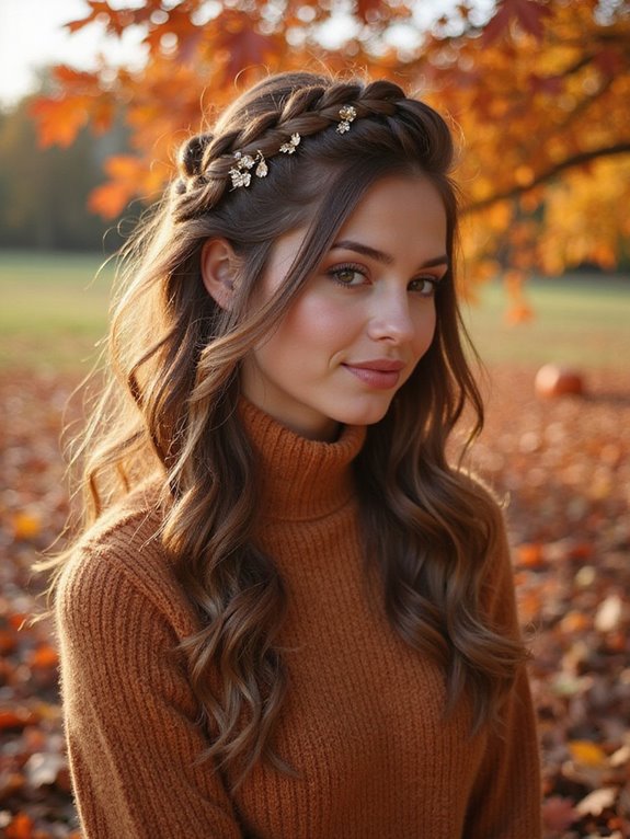 flirty braided half updo style