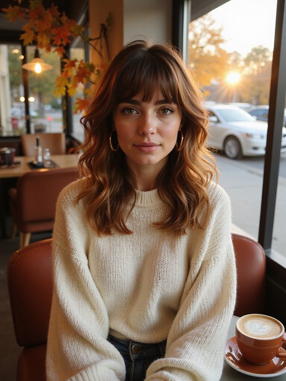 fringe bangs enhance shaggy cut
